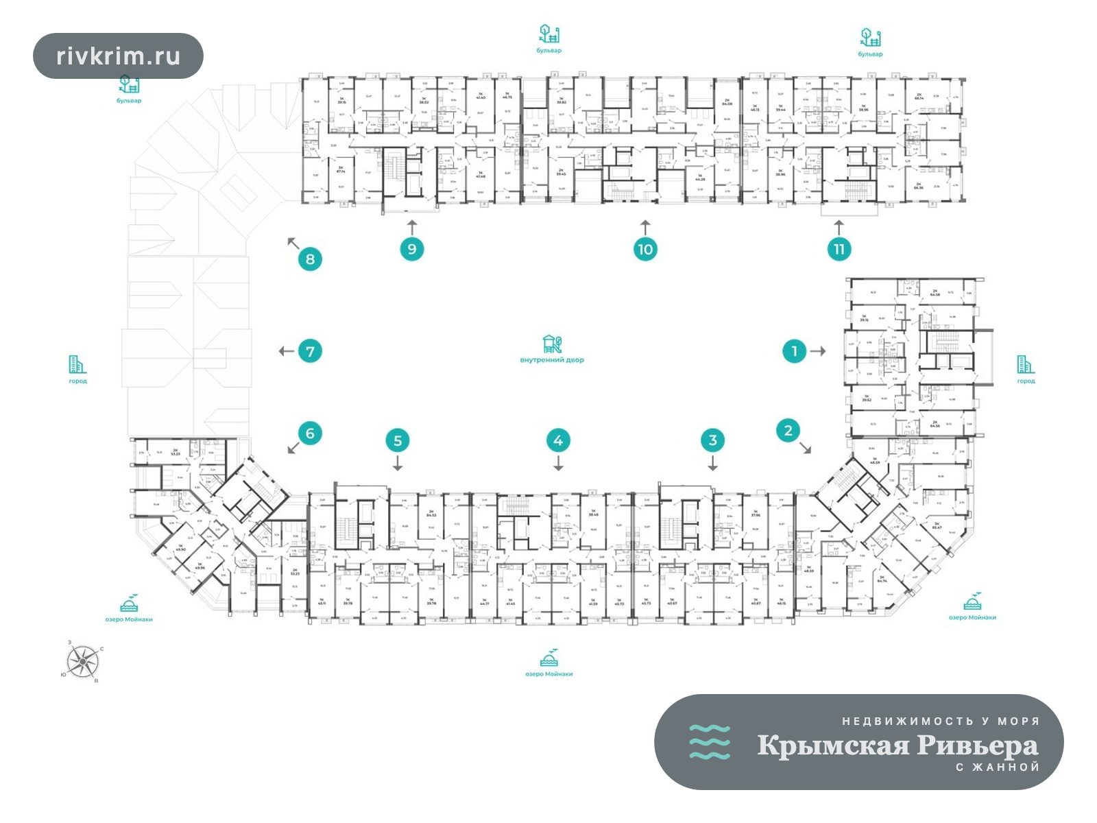 Евпатория ЖК "Мойнако Ривьера" 2-комнатная квартира 84 м²